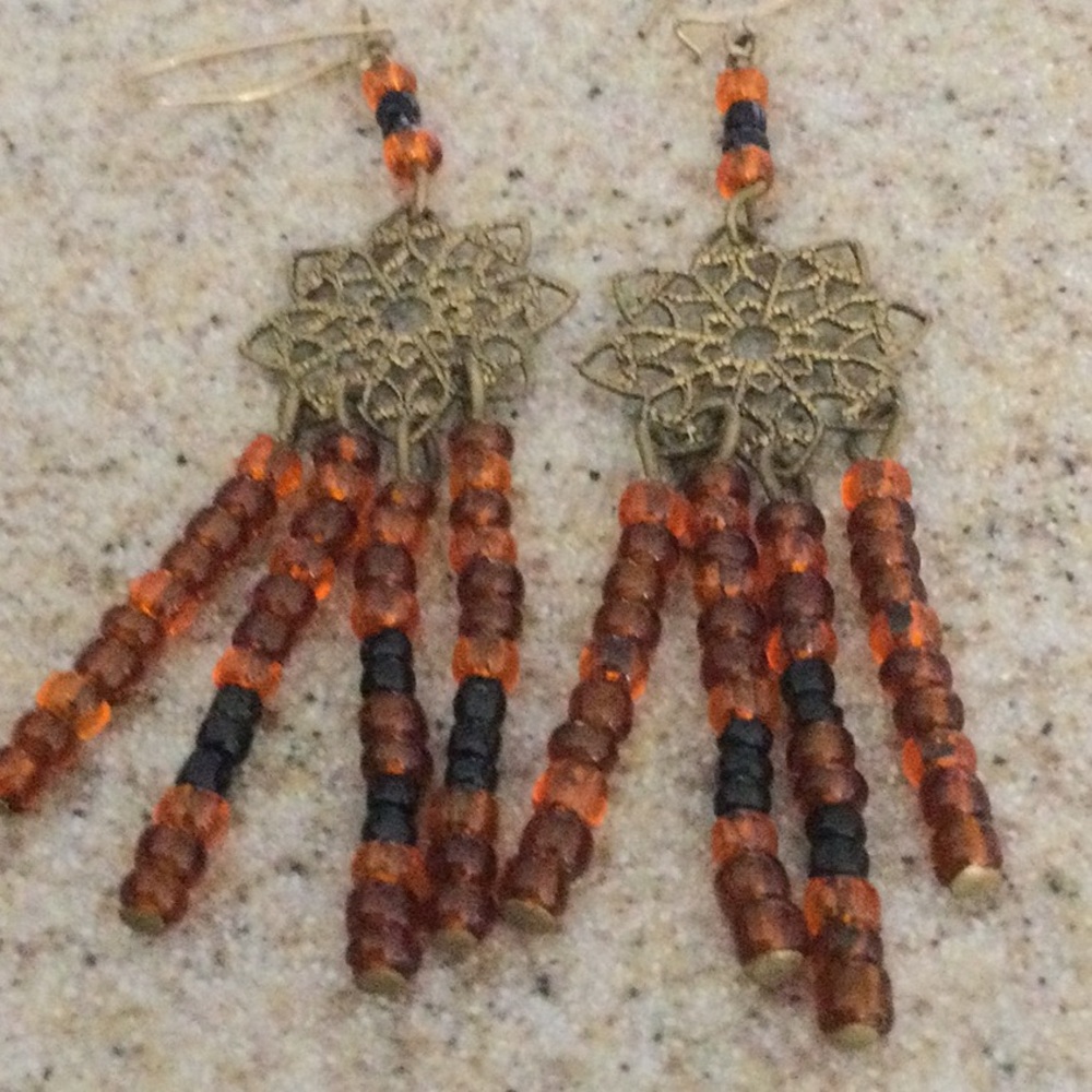 Elegant Beaded Earrings with Gold Accents